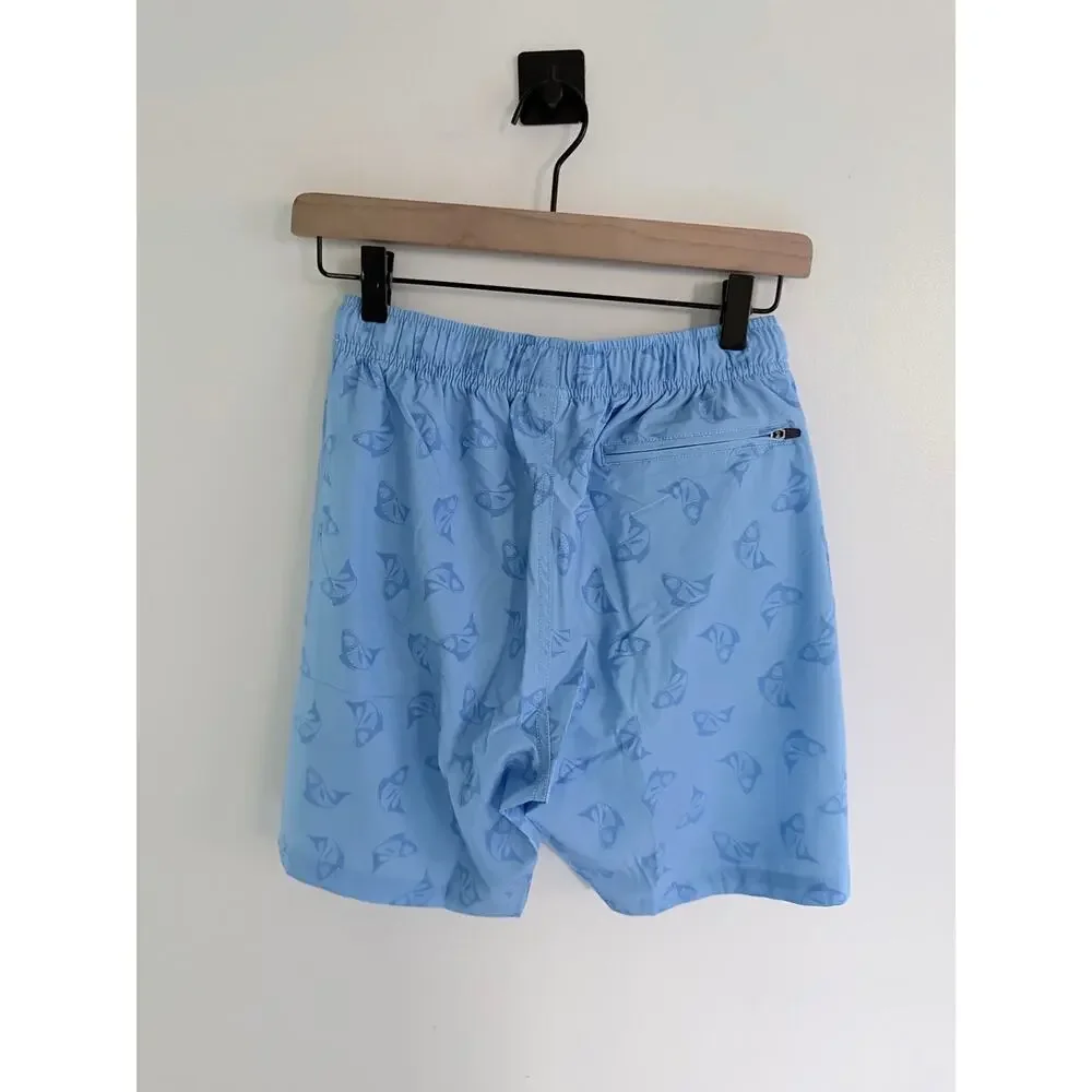 Bearbottom Blue Fish Bonita 7” Swim Trunk-Size Small